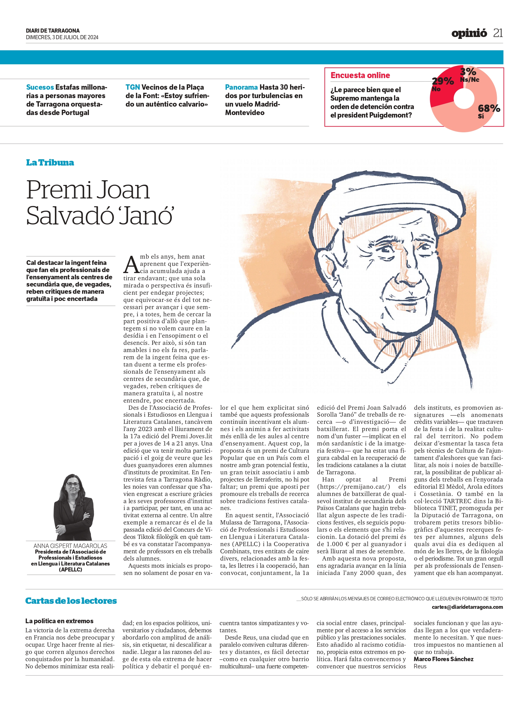 Article “Premi Joan Salvadó ‘Janó'” d’Anna Gispert Magarolas